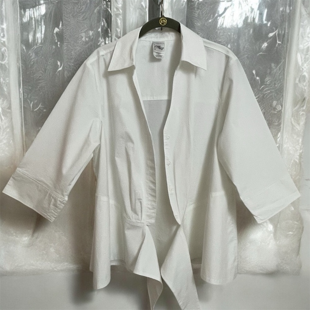 Just My Size Classic White Blouse - Picture 2 of 12